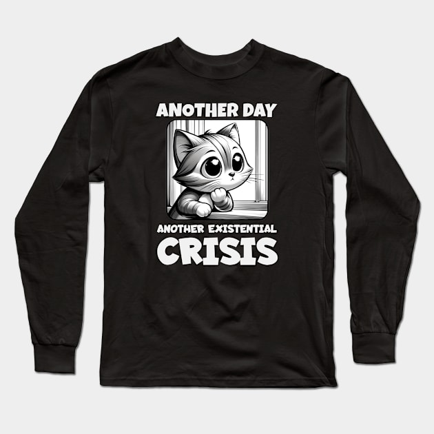 Cat Gazing Out the Window Long Sleeve T-Shirt by Critter Chaos